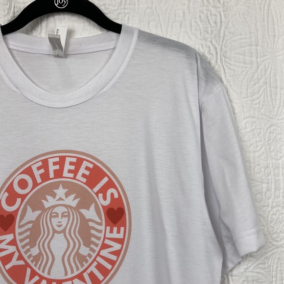 Starbucks Coffee Is My Valentine Graphic T-shirt sz Medium - Picture 5 of 10